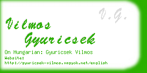 vilmos gyuricsek business card